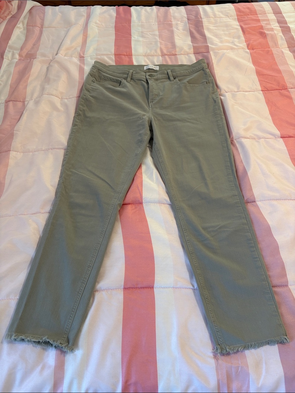 Loft Modern Skinny Crop   Green size 10